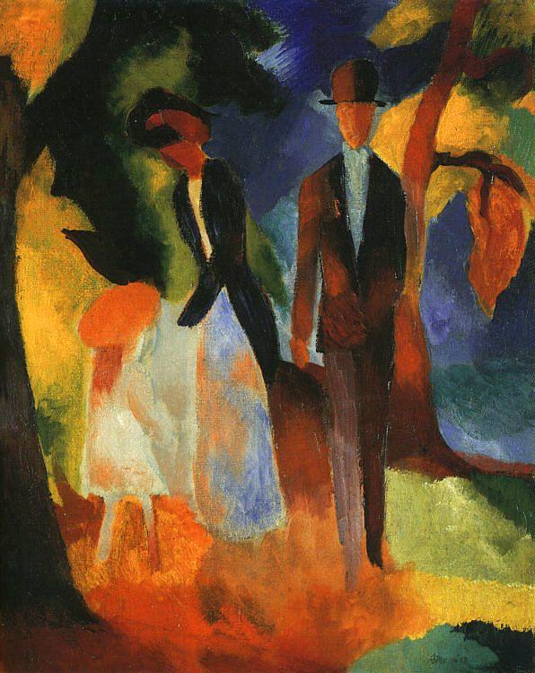 August Macke People by a Blue Lake